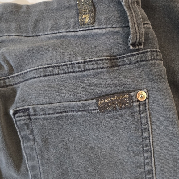 7 For All Mankind The High Waist Ankle Skinny Grey Jeans - Picture 5 of 5